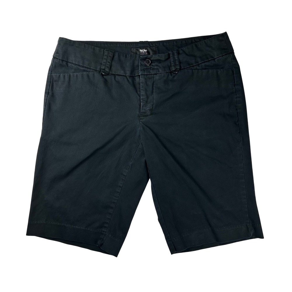 Mossimo Black Stretch Bermuda Shorts Womens 4 Fit‎ 3 Chino Knee Length